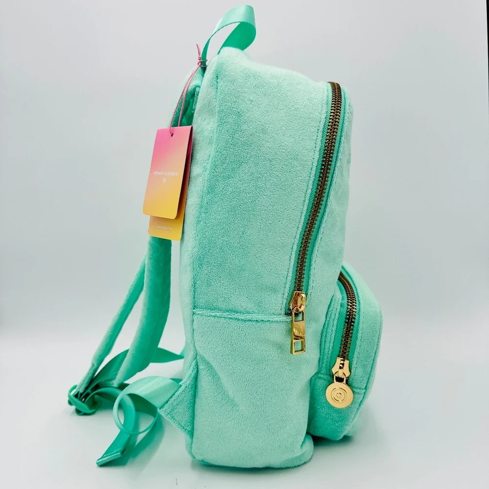 Stoney Clover Lane x Target Mint Green Terry Embossed Backpack Gold Hardware NWT